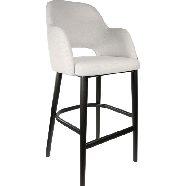 Durafurn Sorbet Stool - Black Legs/ Light Grey Woven Fabric