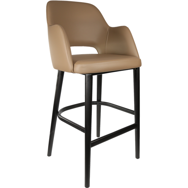Durafurn Sorbet Stool - Black Legs/Taupe Vinyl
