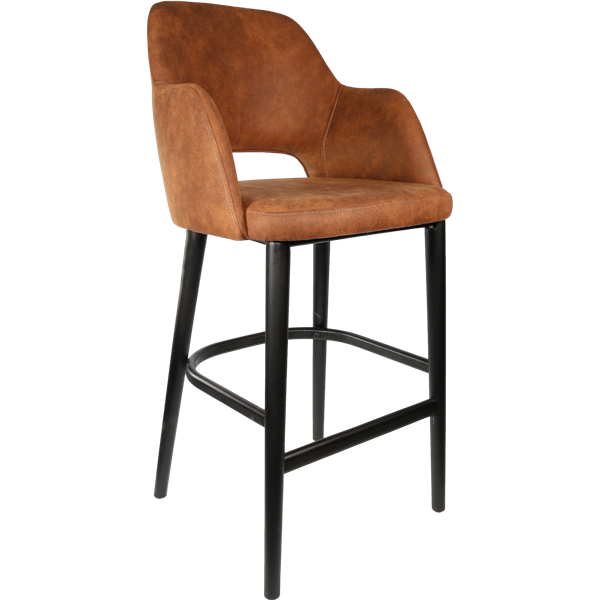Durafurn Sorbet Stool - Black Legs/Tan Premium Vinyl