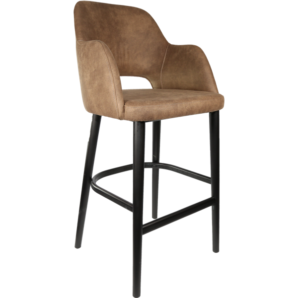 Durafurn Sorbet Stool - Black Legs/Mocha Premium Vinyl
