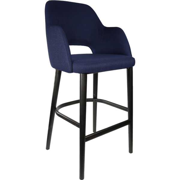 Durafurn Sorbet Stool - Black Legs/Navy Woven Fabric