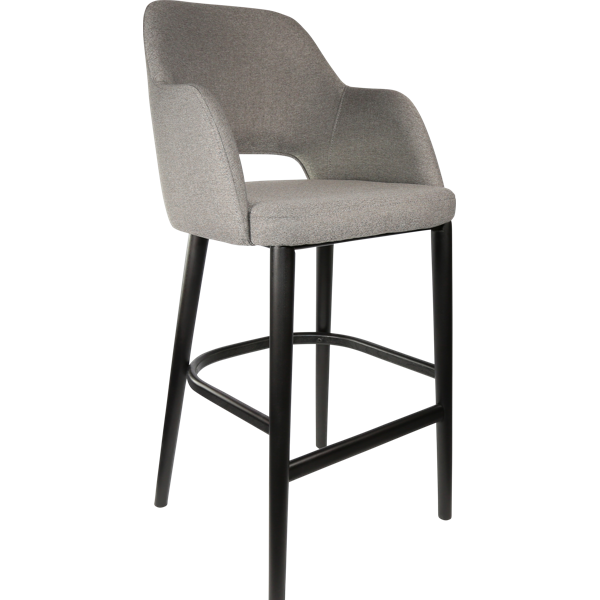 Durafurn Sorbet Stool - Black Legs/Taupe Woven Fabric
