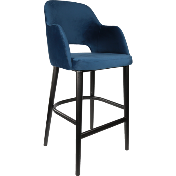 Durafurn Sorbet Stool - Black Legs/Denim Velvet