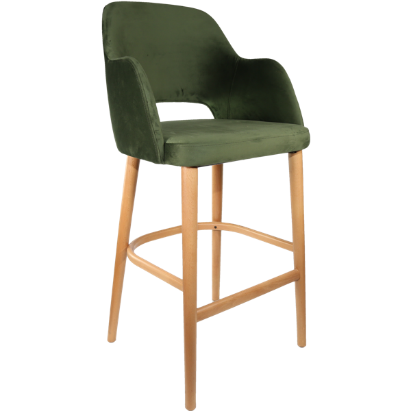 Durafurn Sorbet Stool - Trojan Oak Legs/Avocado Velvet