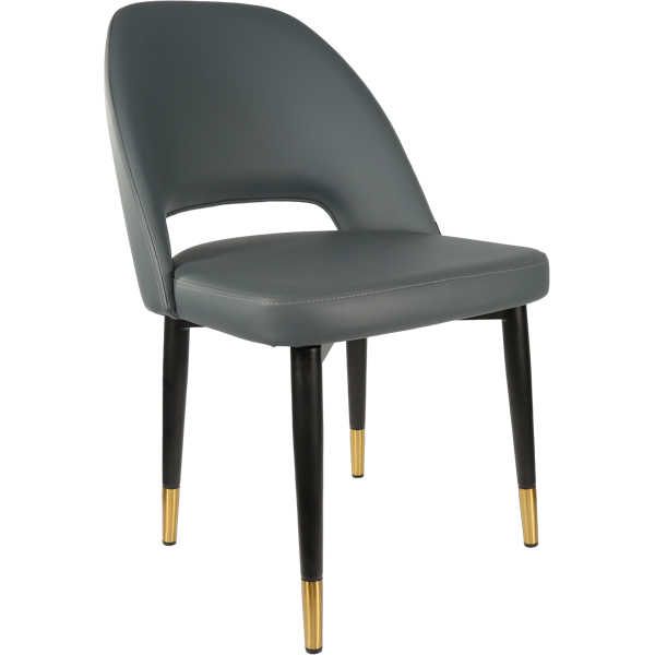 Durafurn Semifreddo Chair - Black Metal 450h Legs/Anthracite Vinyl