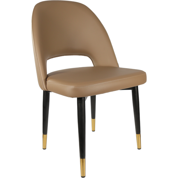Durafurn Semifreddo Chair - Black Metal 450h Legs/Taupe Vinyl