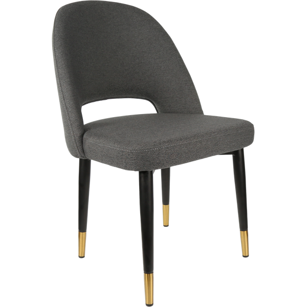 Durafurn Semifreddo Chair - Black Metal 450h Legs/Anthracite Woven Fabric