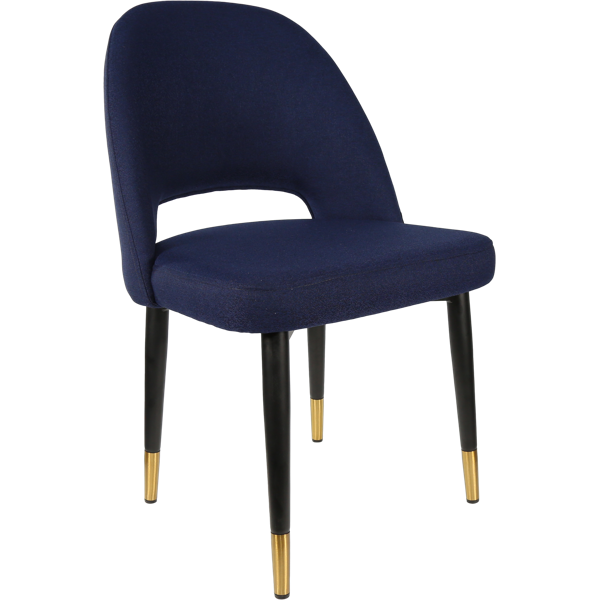Durafurn Semifreddo Chair - Black Metal 450h Legs/Navy Woven Fabric