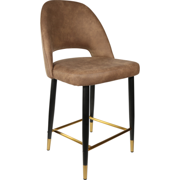 Durafurn Semifreddo Counter Stool - Black Metal 650h Legs/Mocha Fabric