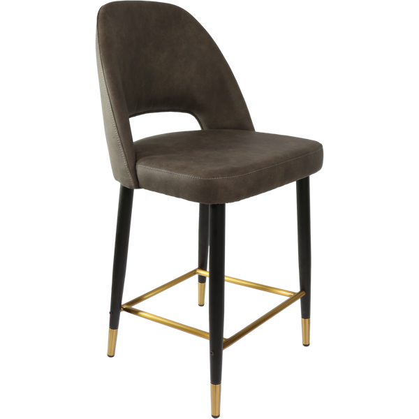Durafurn Semifreddo Counter Stool - Black Metal 650h Legs/Charcoal Fabric