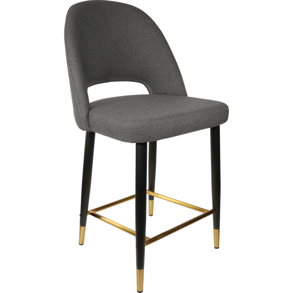 Durafurn Semifreddo Counter Stool - Black Metal 650h Legs/Anthracite Woven Fabric