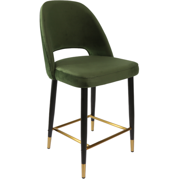 Durafurn Semifreddo Counter Stool - Black Metal 650h Legs/Avocado Velvet