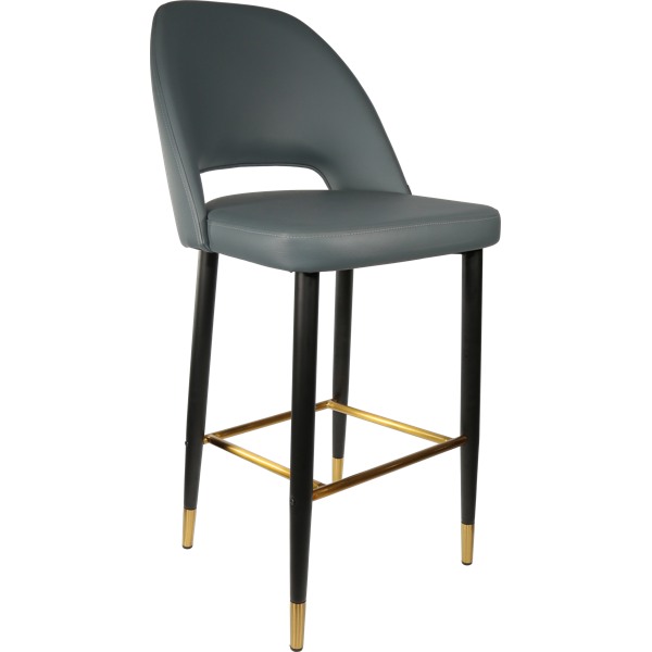 Durafurn Semifreddo Stool - Black Metal 750h Legs/Anthracite Vinyl