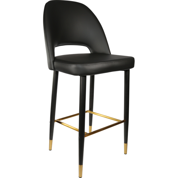 Durafurn Semifreddo Stool - Black Metal 750h Legs/Black Vinyl
