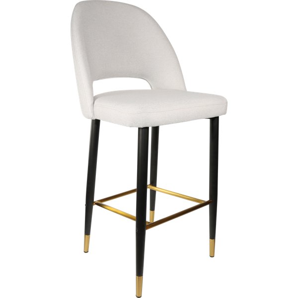 Durafurn Semifreddo Stool - Black Metal 750h Legs/Light Grey Woven Fabric