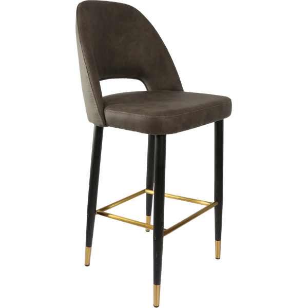 Durafurn Semifreddo Stool - Black Metal 750h Legs/Charcoal Fabric