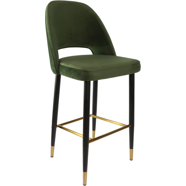 Durafurn Semifreddo Stool - Black Metal 750h Legs/Avocado Velvet