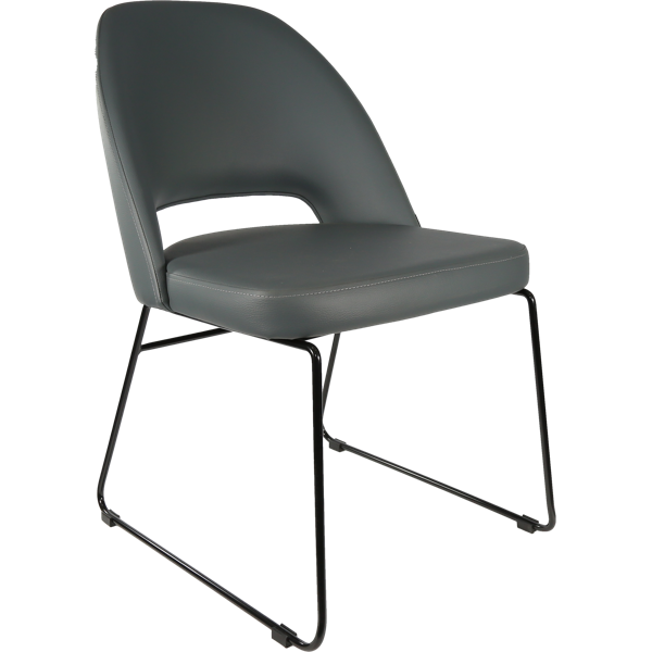 Durafurn Semifreddo Chair - Black Sled Base/Anthracite Vinyl