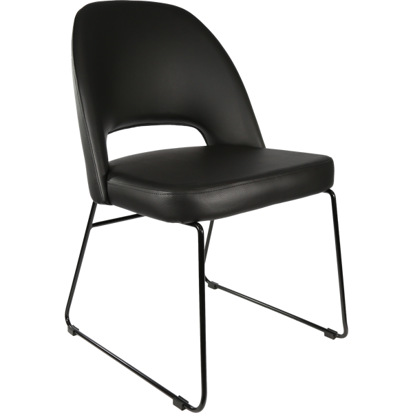 Durafurn Semifreddo Chair - Black Sled Base/Black Vinyl
