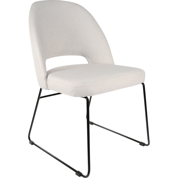 Durafurn Semifreddo Chair - Black Sled Base/Light Grey Woven Fabric