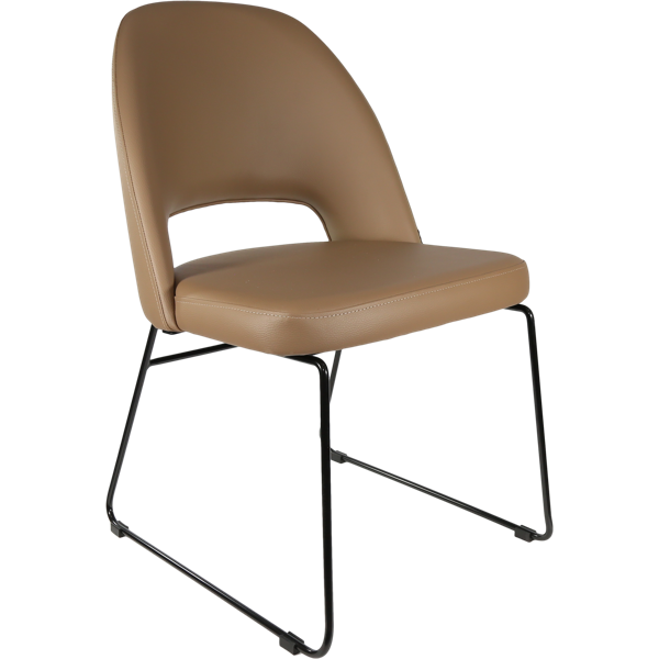 Durafurn Semifreddo Chair - Black Sled Base/Taupe Vinyl