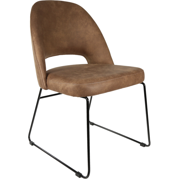 Durafurn Semifreddo Chair - Black Sled Base/Mocha Fabric