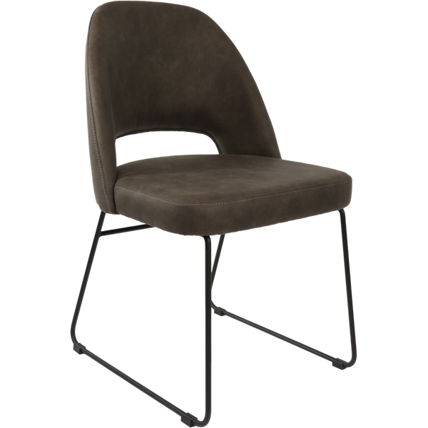 Durafurn Semifreddo Chair - Black Sled Base/Charcoal Fabric