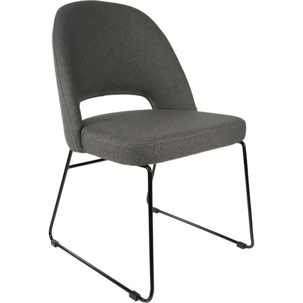 Durafurn Semifreddo Chair - Black Sled Base/Anthracite Woven Fabric