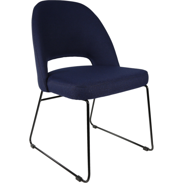 Durafurn Semifreddo Chair - Black Sled Base/Navy Woven Fabric
