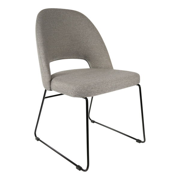 Durafurn Semifreddo Chair - Black Sled Base/Taupe Woven Fabric