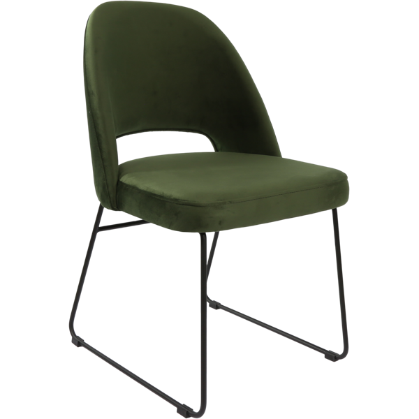 Durafurn Semifreddo Chair - Black Sled Base/Avocado Velvet
