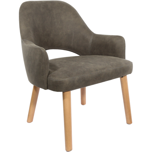 Durafurn BonBon Armchair - Trojan Oak Legs/Charcoal Fabric Shell