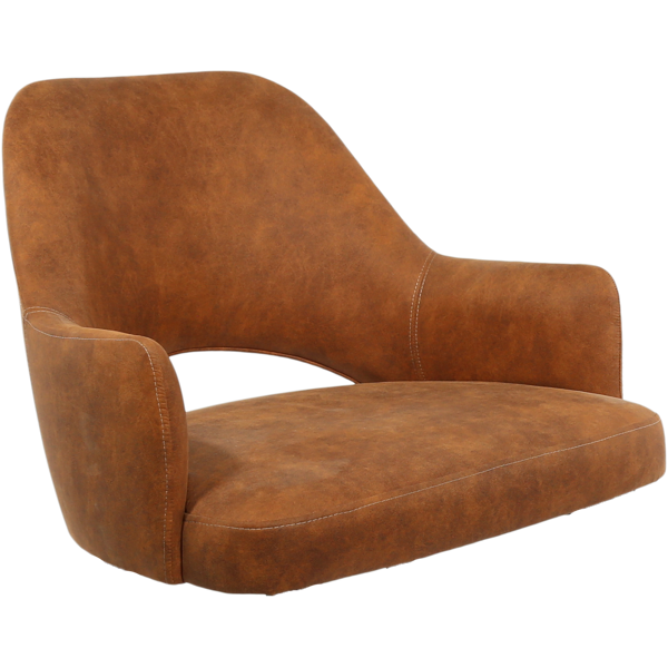 Durafurn BonBon Armchair - Metal Black with Brass tips/Tan Fabric Shell