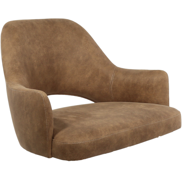 Durafurn BonBon Armchair - Metal Black with Brass tips/Mocha Fabric Shell