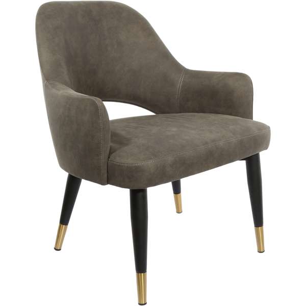 Durafurn BonBon Armchair - Metal Black Legs with Brass Tips