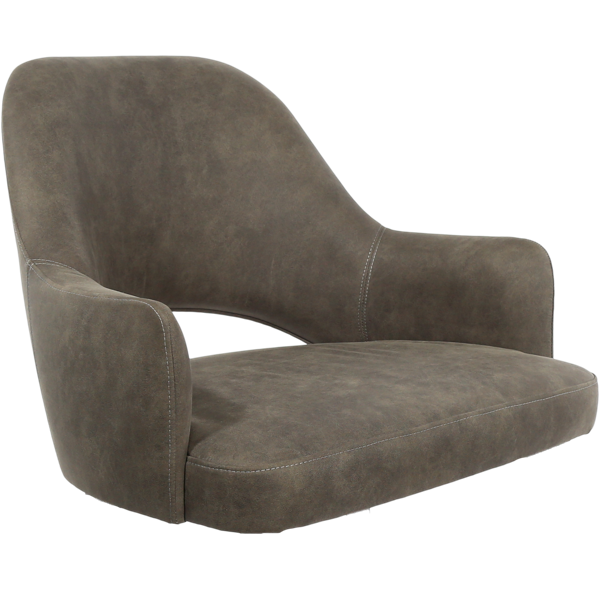 Durafurn BonBon Armchair - Metal Black with Brass tips/Charcoal Fabric Shell