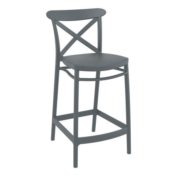 Siesta Cross Bar Stool 65cm (Counter Height) - Anthracite