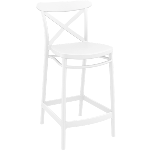 Siesta Cross Bar Stool 65cm (Counter Height) - White