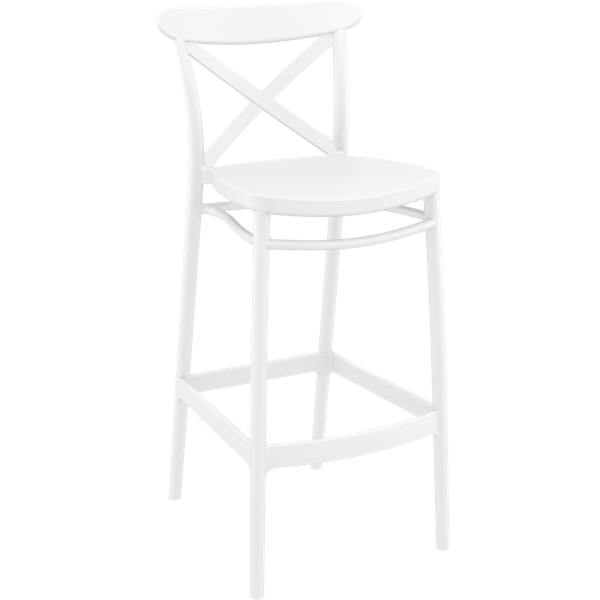 Siesta Cross Bar Stool 75cm (Dry Bar Height) - White