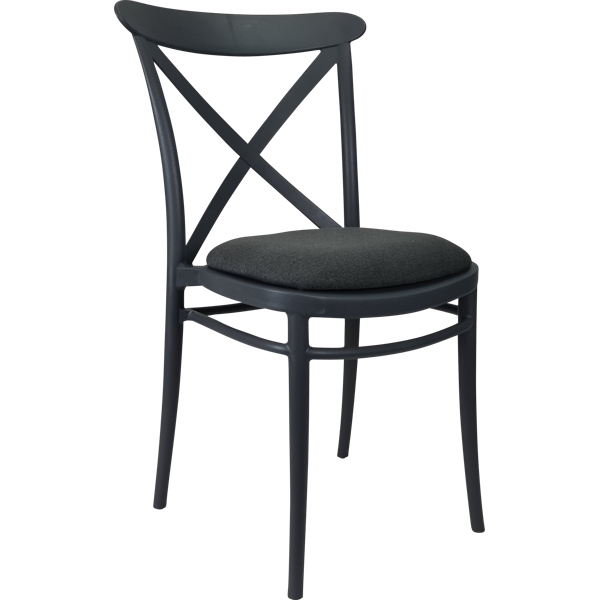 Siesta Cross Chair - Anthracite with Anthracite Fabric Cushion
