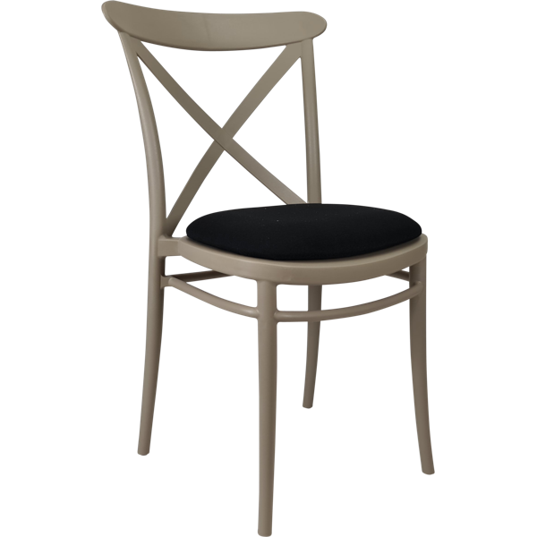 Siesta Cross Chair - Taupe with Anthracite Fabric Cushion