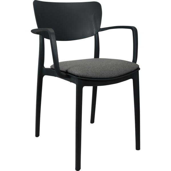 Siesta Lisa Arm Chair - Anthracite with Taupe Fabric Cushion