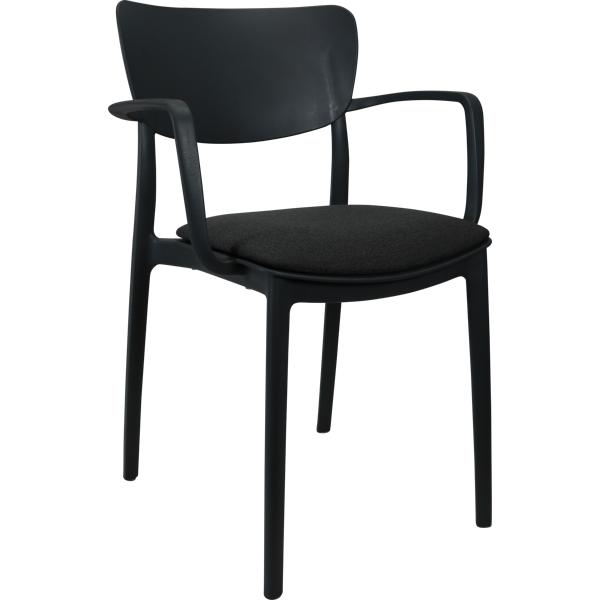 Siesta Lisa Arm Chair - Anthracite with Anthracite Fabric Cushion