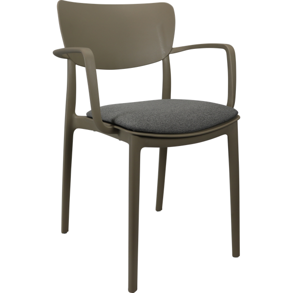Siesta Lisa Arm Chair - Taupe with Taupe Fabric Cushion