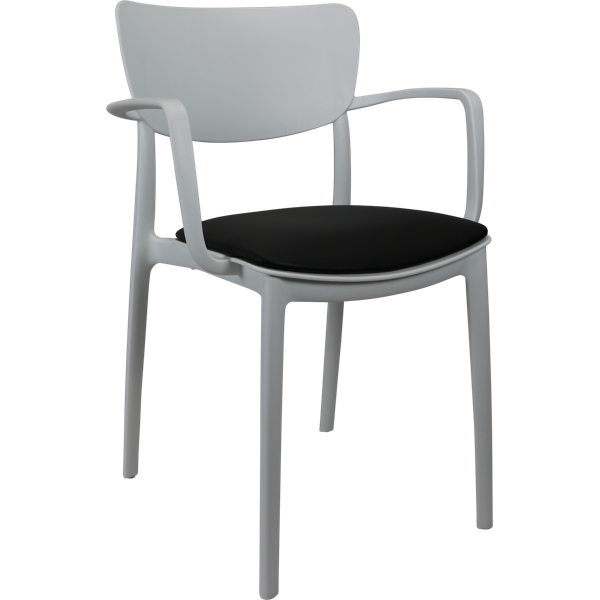 Siesta Lisa Arm Chair - White with Black Vinyl Cushion
