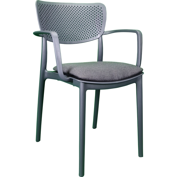 Siesta Loft Arm Chair - Anthracite with Taupe Fabric Cushion