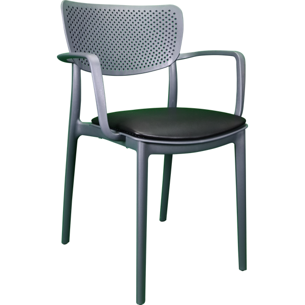 Siesta Loft Arm Chair - Anthracite with Black Vinyl Cushion