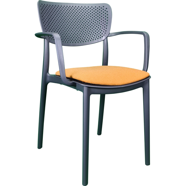 Siesta Loft Arm Chair - Anthracite with Orange Fabric Cushion