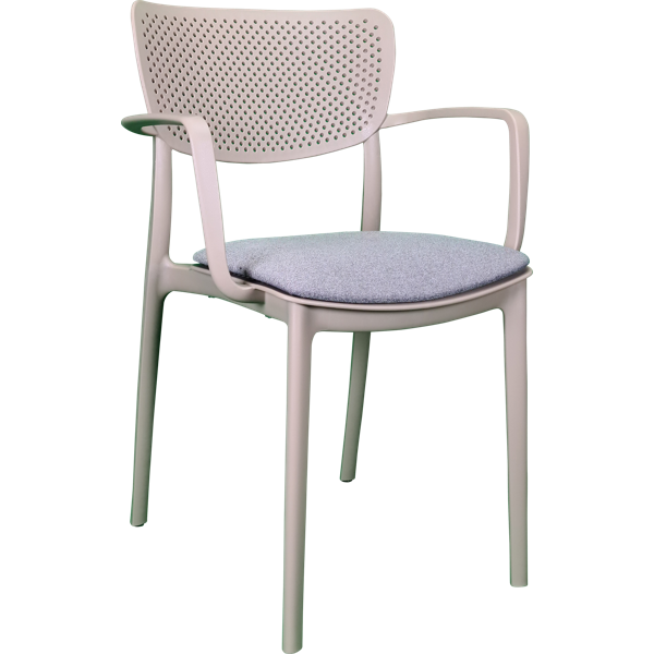 Siesta Loft Arm Chair - Taupe with Taupe Fabric Cushion