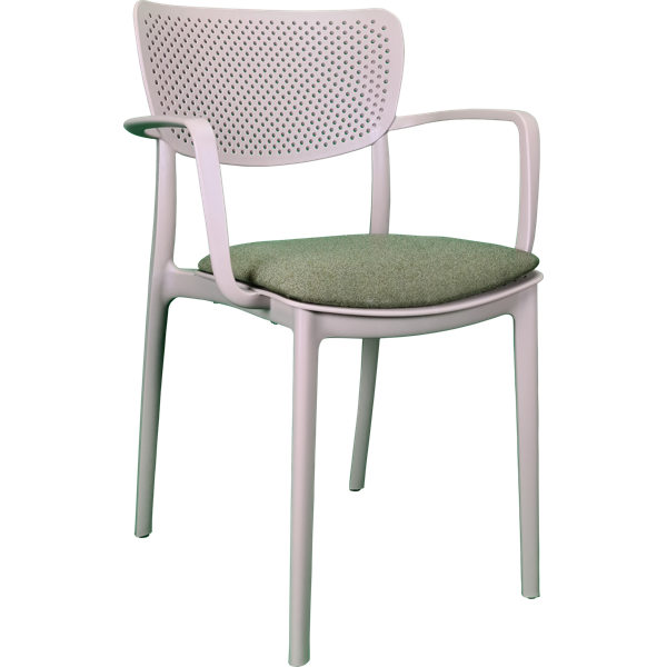 Siesta Loft Arm Chair - Taupe with Olive Green Fabric Cushion